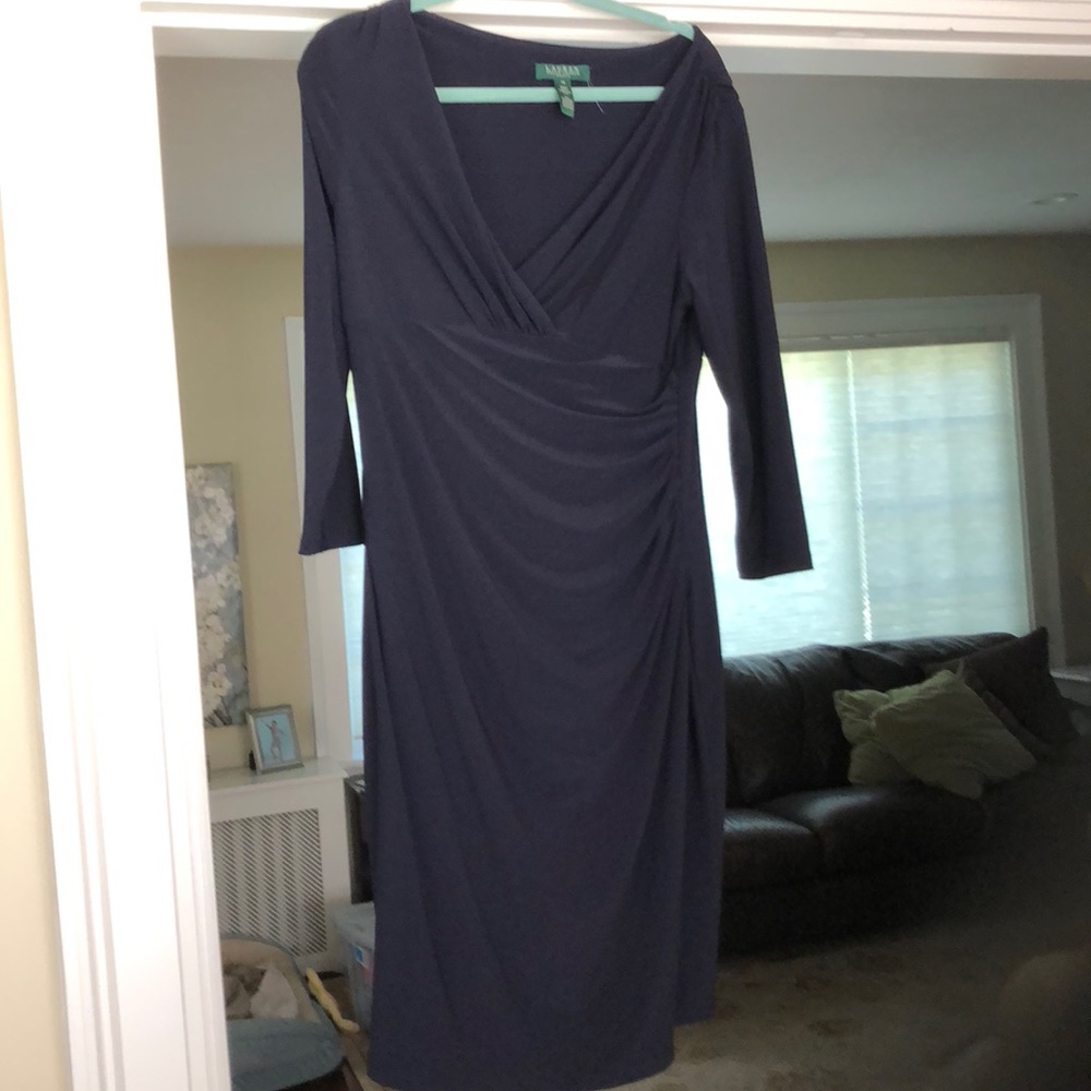 Ralph Lauren navy Ruched dress 14